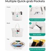 image:imageBAGSMART Tote Bag for Women Foldable Tote Bag With Zipper Travel Shoulder Bag Handbag for WorkBeige