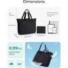 image:imageBAGSMART Tote Bag for Women Foldable Tote Bag With Zipper Travel Shoulder Bag Handbag for WorkBlack