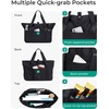 image:imageBAGSMART Tote Bag for Women Foldable Tote Bag With Zipper Travel Shoulder Bag Handbag for WorkBlack