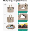 image:imageBAGSMART Tote Bag for Women Foldable Tote Bag With Zipper Travel Shoulder Bag Handbag for WorkCherry Red