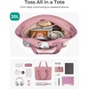 image:imageBAGSMART Tote Bag for Women Foldable Tote Bag With Zipper Travel Shoulder Bag Handbag for WorkDark Pink
