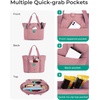 image:imageBAGSMART Tote Bag for Women Foldable Tote Bag With Zipper Travel Shoulder Bag Handbag for WorkDark Pink