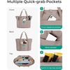 image:imageBAGSMART Tote Bag for Women Foldable Tote Bag With Zipper Travel Shoulder Bag Handbag for WorkGrayish Brown165l X 6wx 14h