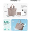 image:imageBAGSMART Tote Bag for Women Foldable Tote Bag With Zipper Travel Shoulder Bag Handbag for WorkGrayish Brown165l X 6wx 14h
