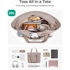 image:imageBAGSMART Tote Bag for Women Foldable Tote Bag With Zipper Travel Shoulder Bag Handbag for WorkGrayish Brown165l X 6wx 14h