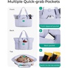 image:imageBAGSMART Tote Bag for Women Foldable Tote Bag With Zipper Travel Shoulder Bag Handbag for WorkHaze Blue