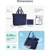 image:imageBAGSMART Tote Bag for Women Foldable Tote Bag With Zipper Travel Shoulder Bag Handbag for WorkNavy Blue