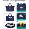 image:imageBAGSMART Tote Bag for Women Foldable Tote Bag With Zipper Travel Shoulder Bag Handbag for WorkNavy Blue