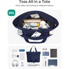 image:imageBAGSMART Tote Bag for Women Foldable Tote Bag With Zipper Travel Shoulder Bag Handbag for WorkNavy Blue