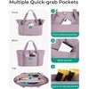 image:imageBAGSMART Tote Bag for Women Foldable Tote Bag With Zipper Travel Shoulder Bag Handbag for WorkPurple