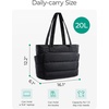 image:imageBAGSMART Tote Bag for Women Lightweight Puffy Tote Bag with Compartments Shoulder Bag Handbag for Travel Work Gym  LightweightCharcoal Gray