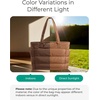 image:imageBAGSMART Tote Bag for Women Lightweight Puffy Tote Bag with Compartments Shoulder Bag Handbag for Travel Work Gym  LightweightCoffee