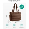 image:imageBAGSMART Tote Bag for Women Lightweight Puffy Tote Bag with Compartments Shoulder Bag Handbag for Travel Work Gym  LightweightCoffee
