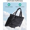image:imageBAGSMART Tote Bag for Women Lightweight Puffy Tote Bag with Compartments Shoulder Bag Handbag for Travel Work Gym  LightweightDark Black