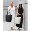 image:imageBAGSMART Tote Bag for Women Lightweight Puffy Tote Bag with Compartments Shoulder Bag Handbag for Travel Work Gym  LightweightDark Black