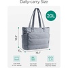 image:imageBAGSMART Tote Bag for Women Lightweight Puffy Tote Bag with Compartments Shoulder Bag Handbag for Travel Work Gym  LightweightDark Grey