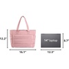 image:imageBAGSMART Tote Bag for Women Lightweight Puffy Tote Bag with Compartments Shoulder Bag Handbag for Travel Work Gym  LightweightDark Pink