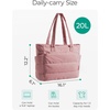 image:imageBAGSMART Tote Bag for Women Lightweight Puffy Tote Bag with Compartments Shoulder Bag Handbag for Travel Work Gym  LightweightDark Pink