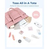 image:imageBAGSMART Tote Bag for Women Lightweight Puffy Tote Bag with Compartments Shoulder Bag Handbag for Travel Work Gym  LightweightDark Pink