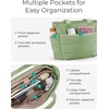 image:imageBAGSMART Tote Bag for Women Lightweight Puffy Tote Bag with Compartments Shoulder Bag Handbag for Travel Work Gym  LightweightGreen