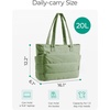 image:imageBAGSMART Tote Bag for Women Lightweight Puffy Tote Bag with Compartments Shoulder Bag Handbag for Travel Work Gym  LightweightGreen