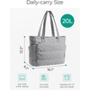 image:imageBAGSMART Tote Bag for Women Lightweight Puffy Tote Bag with Compartments Shoulder Bag Handbag for Travel Work Gym  LightweightLight Gray
