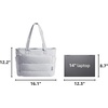 image:imageBAGSMART Tote Bag for Women Lightweight Puffy Tote Bag with Compartments Shoulder Bag Handbag for Travel Work Gym  LightweightLight Gray