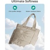 image:imageBAGSMART Tote Bag for Women Lightweight Puffy Tote Bag with Compartments Shoulder Bag Handbag for Travel Work Gym  LightweightLight Tan