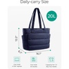 image:imageBAGSMART Tote Bag for Women Lightweight Puffy Tote Bag with Compartments Shoulder Bag Handbag for Travel Work Gym  LightweightNavy Blue