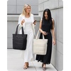image:imageBAGSMART Tote Bag for Women Lightweight Puffy Tote Bag with Compartments Shoulder Bag Handbag for Travel Work Gym  LightweightOyster White