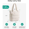 image:imageBAGSMART Tote Bag for Women Lightweight Puffy Tote Bag with Compartments Shoulder Bag Handbag for Travel Work Gym  LightweightOyster White