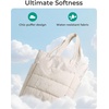 image:imageBAGSMART Tote Bag for Women Lightweight Puffy Tote Bag with Compartments Shoulder Bag Handbag for Travel Work Gym  LightweightOyster White