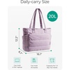image:imageBAGSMART Tote Bag for Women Lightweight Puffy Tote Bag with Compartments Shoulder Bag Handbag for Travel Work Gym  LightweightPinkishpurple