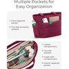 image:imageBAGSMART Tote Bag for Women Lightweight Puffy Tote Bag with Compartments Shoulder Bag Handbag for Travel Work Gym  LightweightVintage Berry