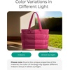 image:imageBAGSMART Tote Bag for Women Lightweight Puffy Tote Bag with Compartments Shoulder Bag Handbag for Travel Work Gym  LightweightVintage Berry