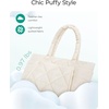image:imageBAGSMART Tote Bag for Women Puffer Tote Bag with Zipper Large Quilted Shoulder Bag with Compartments for Travel Work GymAbeige