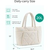 image:imageBAGSMART Tote Bag for Women Puffer Tote Bag with Zipper Large Quilted Shoulder Bag with Compartments for Travel Work GymAbeige