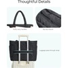 image:imageBAGSMART Tote Bag for Women Puffer Tote Bag with Zipper Large Quilted Shoulder Bag with Compartments for Travel Work GymBblack