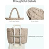 image:imageBAGSMART Tote Bag for Women Puffer Tote Bag with Zipper Large Quilted Shoulder Bag with Compartments for Travel Work GymCgrayish Brown