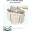 image:imageBAGSMART Tote Bag for Women Puffer Tote Bag with Zipper Large Quilted Shoulder Bag with Compartments for Travel Work GymFpink