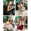 image:imageBAGSMART Tote Bag for Women Puffer Tote Bag with Zipper Large Quilted Shoulder Bag with Compartments for Travel Work GymFpink