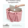 image:imageBAGSMART Tote Bag for Women Puffer Tote Bag with Zipper Large Quilted Shoulder Bag with Compartments for Travel Work GymGdark Pink