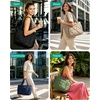 image:imageBAGSMART Tote Bag for Women Puffer Tote Bag with Zipper Large Quilted Shoulder Bag with Compartments for Travel Work GymHaze Green