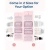 image:imageBAGSMART Travel Toiletry Bag with Jewelry Organizer Hanging Travel Bag for Toiletries Puffy Makeup Cosmetic Bag Organizer Carryon Travel Accessories Essentials BlackLPink2