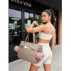 image:imageBAGSMART Yoga Pilates Tote Bag for Women with Knotted Handle Gym Bag  23L lightweight amp waterproof shoulder sling bag gym bag with yoga mat holder for 156 Laptop ideal for work travelCamel