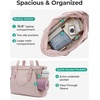 image:imageBAGSMART Yoga Pilates Tote Bag for Women with Knotted Handle Gym Bag  23L lightweight amp waterproof shoulder sling bag gym bag with yoga mat holder for 156 Laptop ideal for work travelBaby Pink