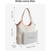 image:imageBAGSMRT Corduroy Tote Bag for Women Beach Bag with Zipper Casual Shoulder Bag Lightweight Travel Tote Hobo Handbag  PU Leather HandlesBrown