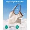image:imageBAGSMRT Corduroy Tote Bag for Women Beach Bag with Zipper Casual Shoulder Bag Lightweight Travel Tote Hobo Handbag  PU Leather HandlesBrown