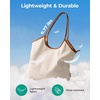 image:imageBAGSMRT Corduroy Tote Bag for Women Beach Bag with Zipper Casual Shoulder Bag Lightweight Travel Tote Hobo Handbag  PU Leather HandlesNavy Blue