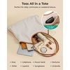 image:imageBAGSMRT Corduroy Tote Bag for Women Beach Bag with Zipper Casual Shoulder Bag Lightweight Travel Tote Hobo Handbag  PU Leather HandlesTan Brown